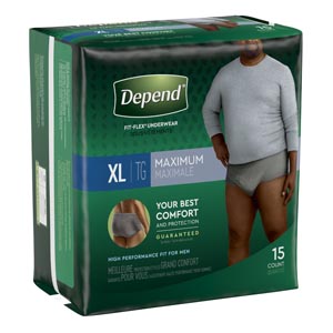 Kimberly-Clark Consumer Underwear, Maximum Absorbency, X-Large, Men, 15/pk, 2 pk/cs