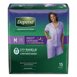 Kimberly-Clark Consumer Underwear, Overnight, Medium, Women, 15/pk, 4 pk/cs