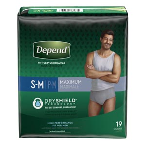 Kimberly-Clark Consumer Underwear, Small/ Medium, Male, 19/pk, 4 pk/cs