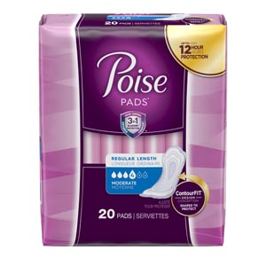Kimberly-Clark Consumer Poise Moderate Absorbency Pads, 20/pk, 6 pk/cs