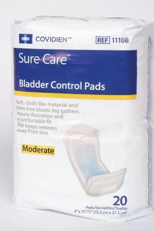 Bladder Control Pads, 4" x 10¾", Extra Absorbency, 20/bg, 6 bg/cs