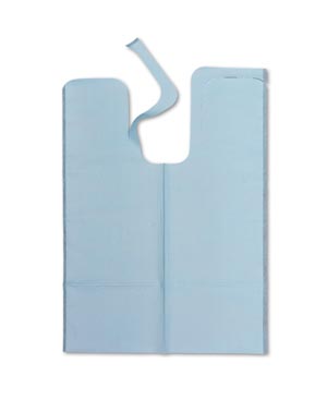 Bib, 20" x 29", Die Cut Neck, Blue, X-Large Tissue/ Poly