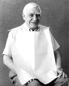 Bib with Ties, 18" x 30", White