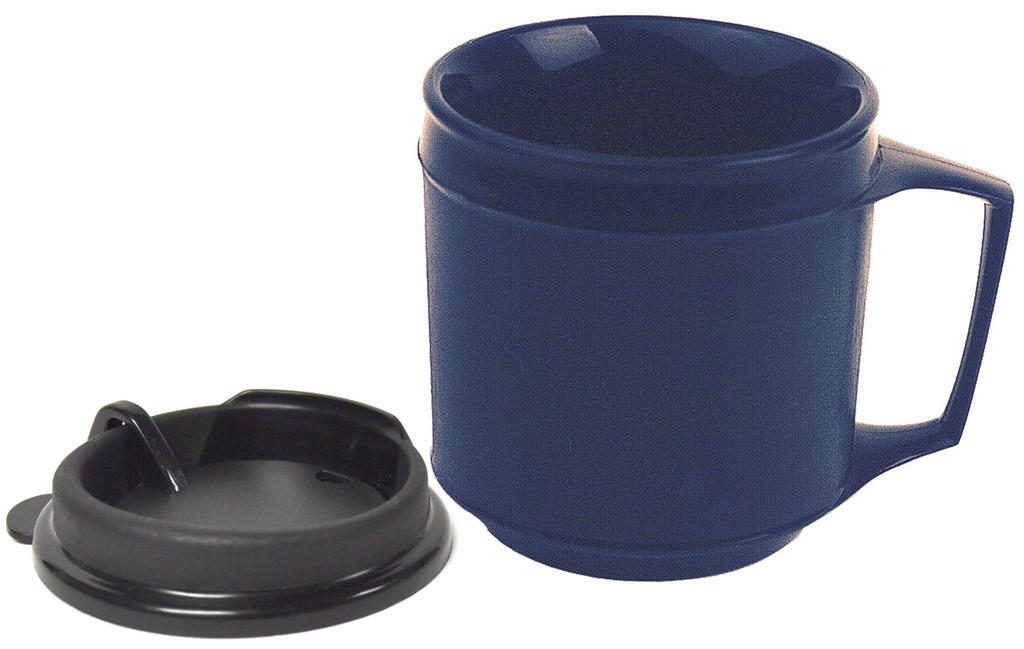 Kinsman Enterprises, Inc. Weighted Cup with No Spill Lid, Blue, 8 oz Capacity
