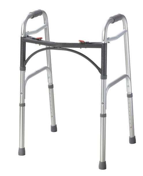 Drive DeVilbiss Healthcare Deluxe Folding Walker, Two Button, Adult, Height: 32"-39"