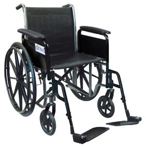 Drive DeVilbiss Healthcare Wheelchair, 18" Fixed Arm & Swing Away Footrest