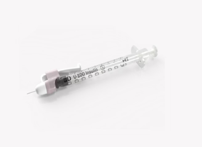 BD, SafetyGlide Insulin Syringe, 6mm x 31G 1mL/cc