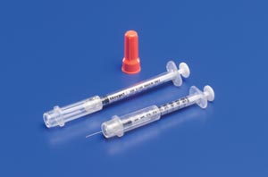 Insulin Safety Syringe, 1mL, 29G x ½", 5 bx/cs