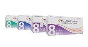 BD Insulin Syringe w/ Ultra-Fine™ Needle, 31G x 5/16", 0.3mL, ½ Unit, 5 bx/cs