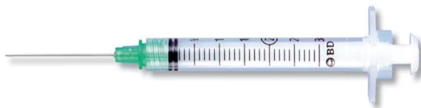 BD, Integra 3mL Retracting Safety Syringe w/21G x 1.50" Needle