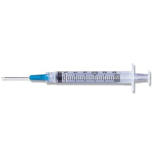 BD Syringe/ Needle Combination, 3mL, Luer-Lok™ Tip, 25G x 1½"