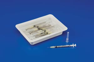 Allergy Tray, ½mL TB Syringe, 28 x ½", 25/tray, 40 trays/cs