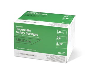UltiMed, Inc. Safety Syringe, Fixed Needle, Tuberculin, 1mL, 27G x 5/8"