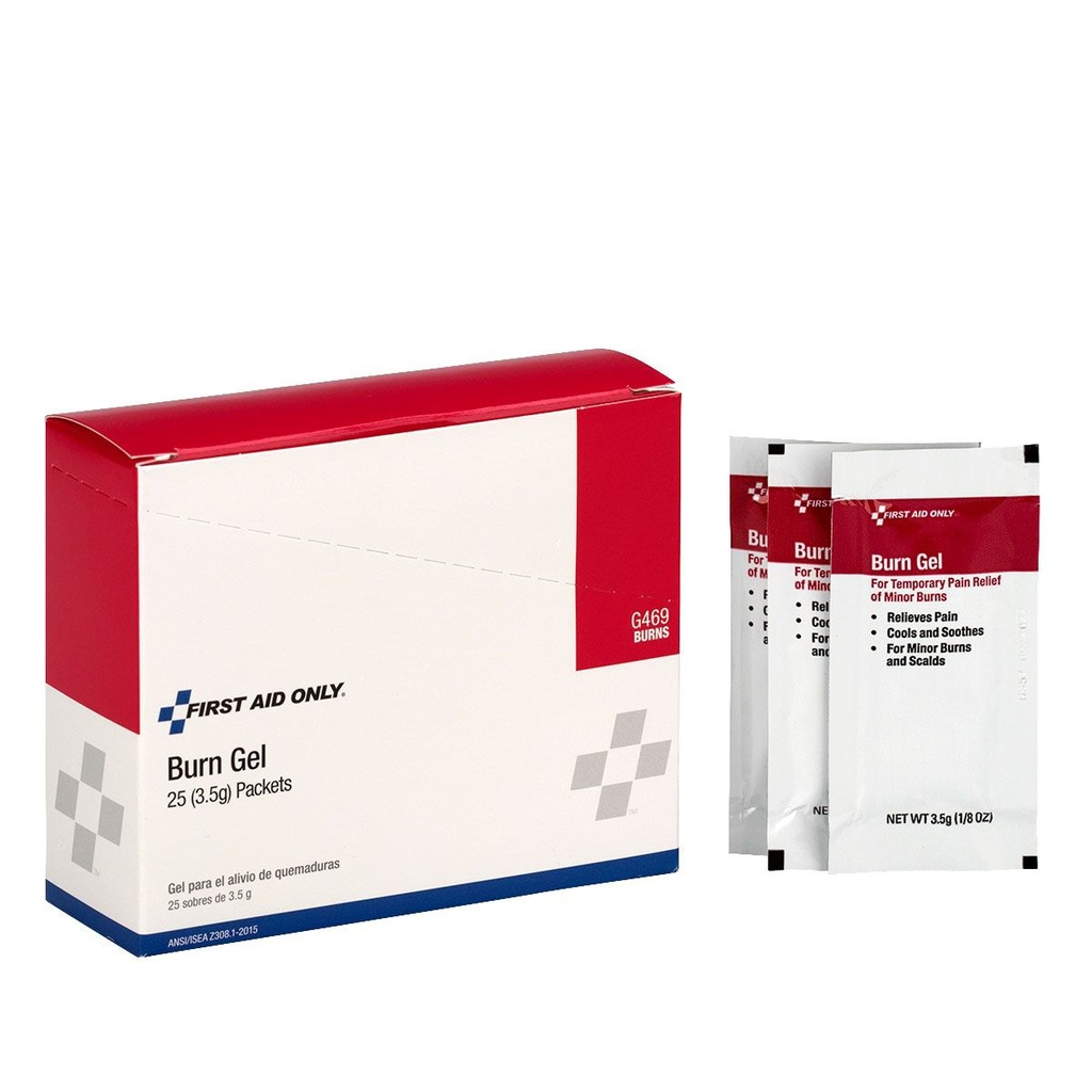 First Aid Only Burn Gel, 25/Box