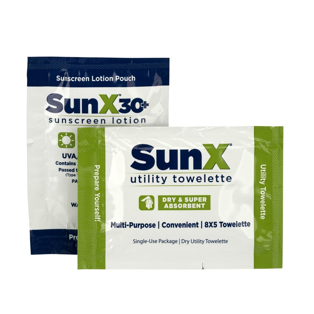 First Aid Only SunX30 Sunscreen Lotion and Wipe Combo Pack, 300/Box