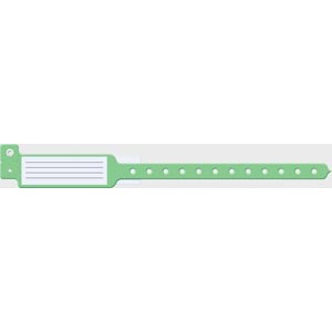 Medical ID Solutions Wristband, Adult/ Pediatric, 10", Insert Vinyl, Custom Printed, Green