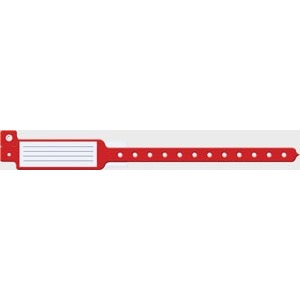 Medical ID Solutions Wristband, Adult/ Pediatric, 10", Insert Vinyl, Custom Printed, Red