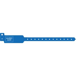 Medical ID Solutions Wristband, Adult/ Pediatric, 10", Tri-Laminate, Allergy Alert, Blue