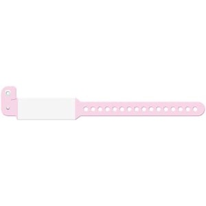 Medical ID Solutions Wristband, Infant, Imprinter Tri-Laminate, Custom Printed, Pink