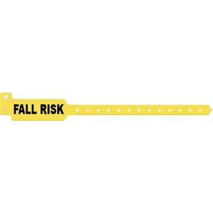 Medical ID Solutions Wristband, Adult/ Pediatric, Tri-Laminate, Fall Risk, Yellow