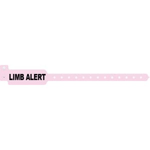 Medical ID Solutions Wristband, Adult/ Pediatric, Tri-Laminate, Limb Alert, Pink