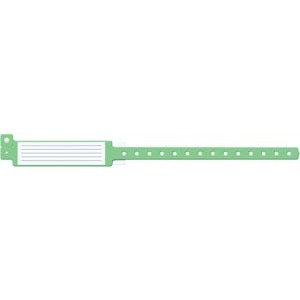 Medical ID Solutions Wristband, Adult, 12", Insert Vinyl, Custom Printed, Green