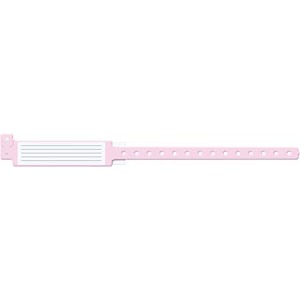 Medical ID Solutions Wristband, Adult, 12", Insert Vinyl, Custom Printed, Pink