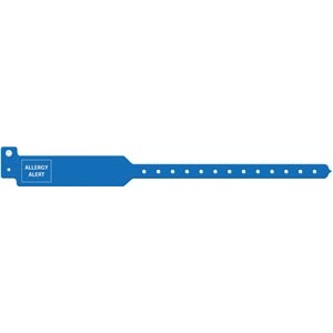 Medical ID Solutions Wristband, Adult, 12", Tri-Laminate, Allergy Alert, Blue