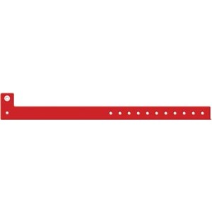 Medical ID Solutions Wristband, Adult/ Pediatric, L Shape Tri-Laminate, Red
