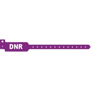 Medical ID Solutions Wristband, Adult/ Pediatric, Tri-Laminate, DNR, Purple