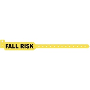Medical ID Solutions Wristband, Adult, Tri-Laminate, Fall Risk, Yellow