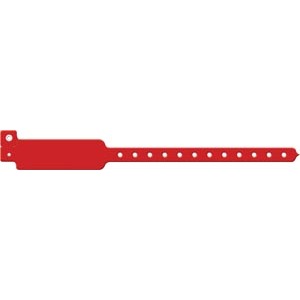 Medical ID Solutions Wristband, Adult/ Pediatric, Write-On Vinyl, Red