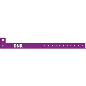 Medical ID Solutions Wristband, L Shape, Tri-Laminate, DNR, Purple