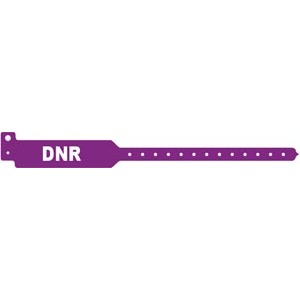Medical ID Solutions Wristband, Adult, Tri-Laminate, DNR, Purple