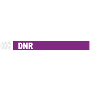 Medical ID Solutions Wristband, Tyvek, 1", DNR, Purple, 1000/bx