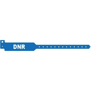 Medical ID Solutions Wristband, Adult, Tri-Laminate, DNR, Blue
