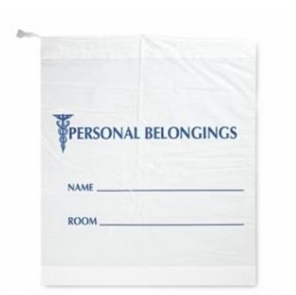 RD Plastics Co. Belongings Bag, 20" x 20" x 3", Single Drawstring