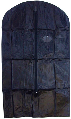 Garment Bag, Black Vinyl with Zipper, 24" x 42"