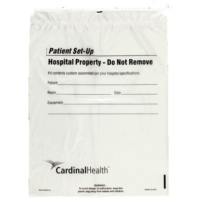 Drawcord Patient Set Up Bag, Clear, Medium