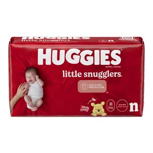 Kimberly-Clark Consumer Little Snugglers, Newborn, Jumbo Pack, 31/pk, 4 pk/cs