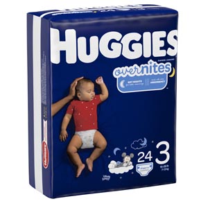 Kimberly-Clark Consumer Overnites, Size 3, Jumbo Pack, 24/pk, 4 pk/cs