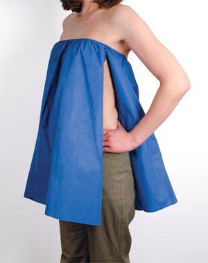 Patient Cape, One Size Fits Most, Dark Blue, Non-Woven, Stretchable, Latex Free (LF)