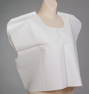 Exam Cape, 30" x 21", White, T/P/T, Latex Free (LF)