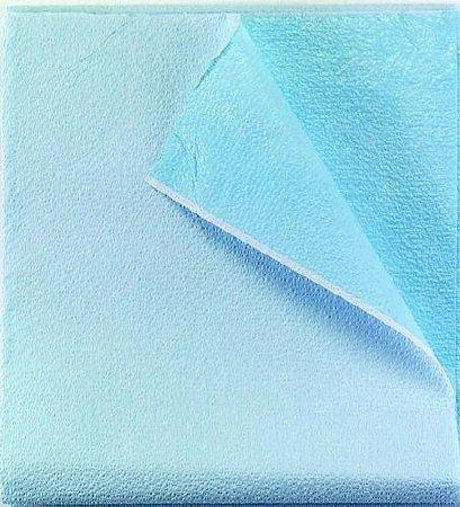 Drape Sheet, 40" x 60", Blue, Tissue/ Poly/ Tissue, Latex Free (LF)