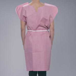 Exam Gown, 30" x 42", Adult, Mauve, T/ P/ T, Front or Back Opening