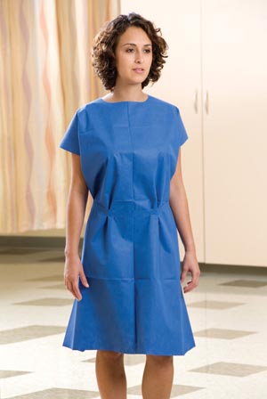Graham Medical Exam Gown, Non-Woven, 30" x 42", Blue (60 cs/plt)