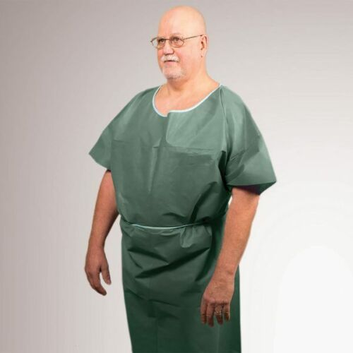 Graham Medical Gown, Nonwoven, 28"x42", Green, SMS, Medium