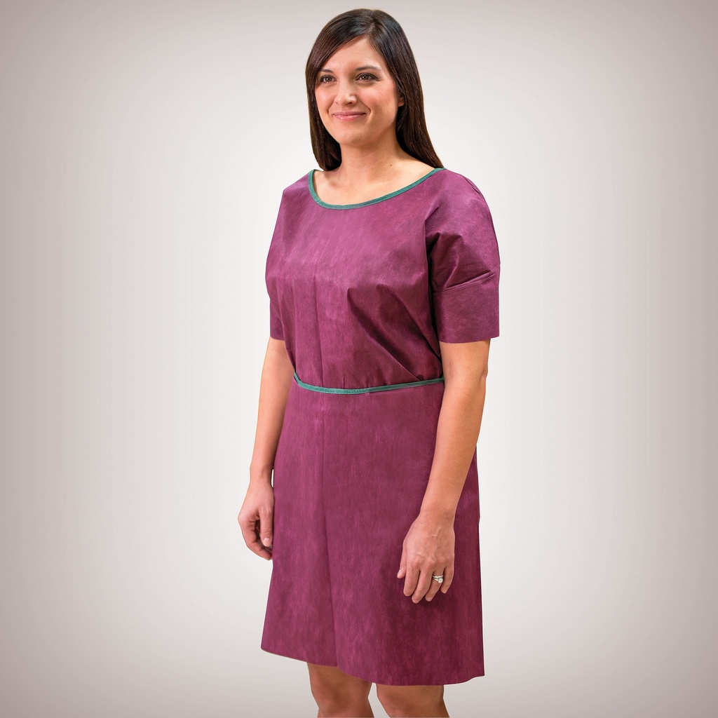 Graham Medical Gown, Nonwoven, 20"x34", Maroon, SMS, Small