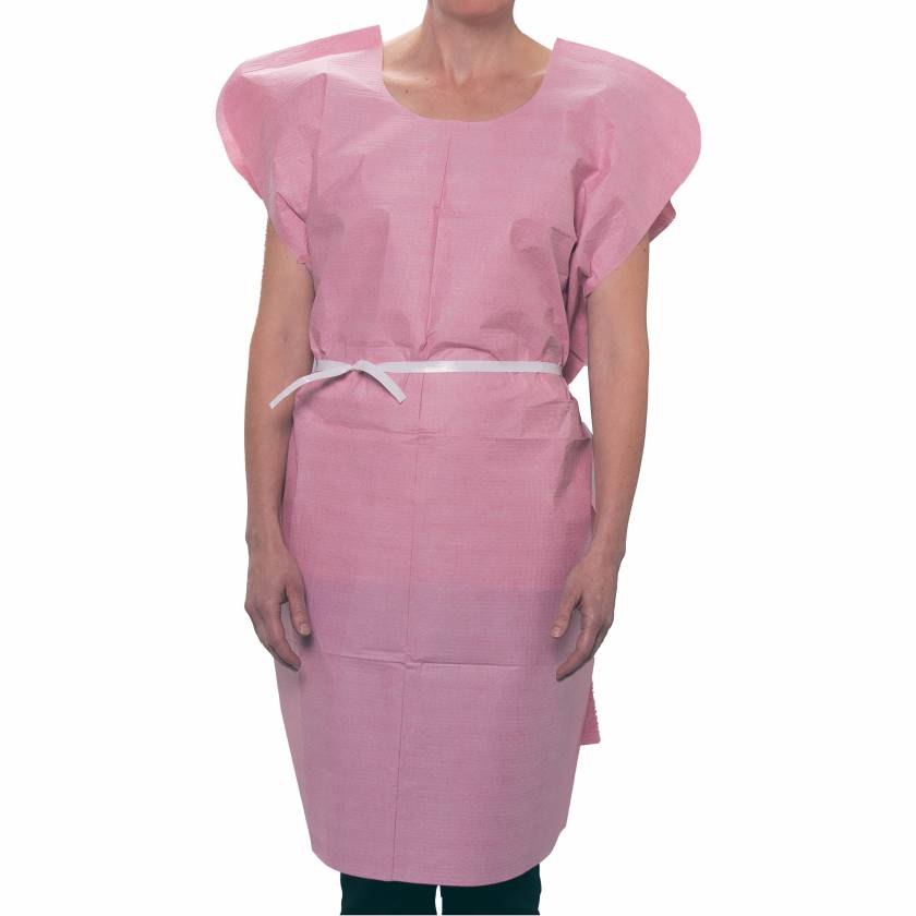 Exam Gowns, Tissue/Poly/Tissue, Mauve (64 cs/plt)