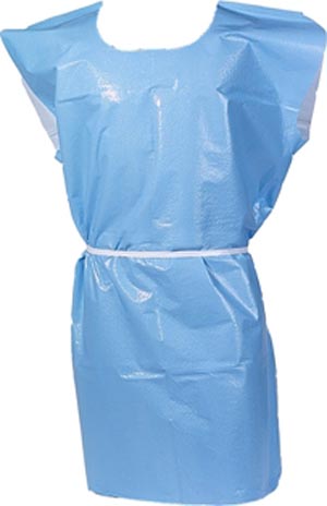 Exam Gown, 2-Ply, T/P, 30" x 42", Sky Blue